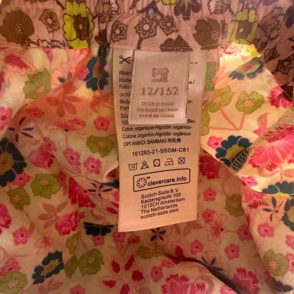 Scotch & Soda Girls Matching Set Tank Shorts Floral Boho Size 12